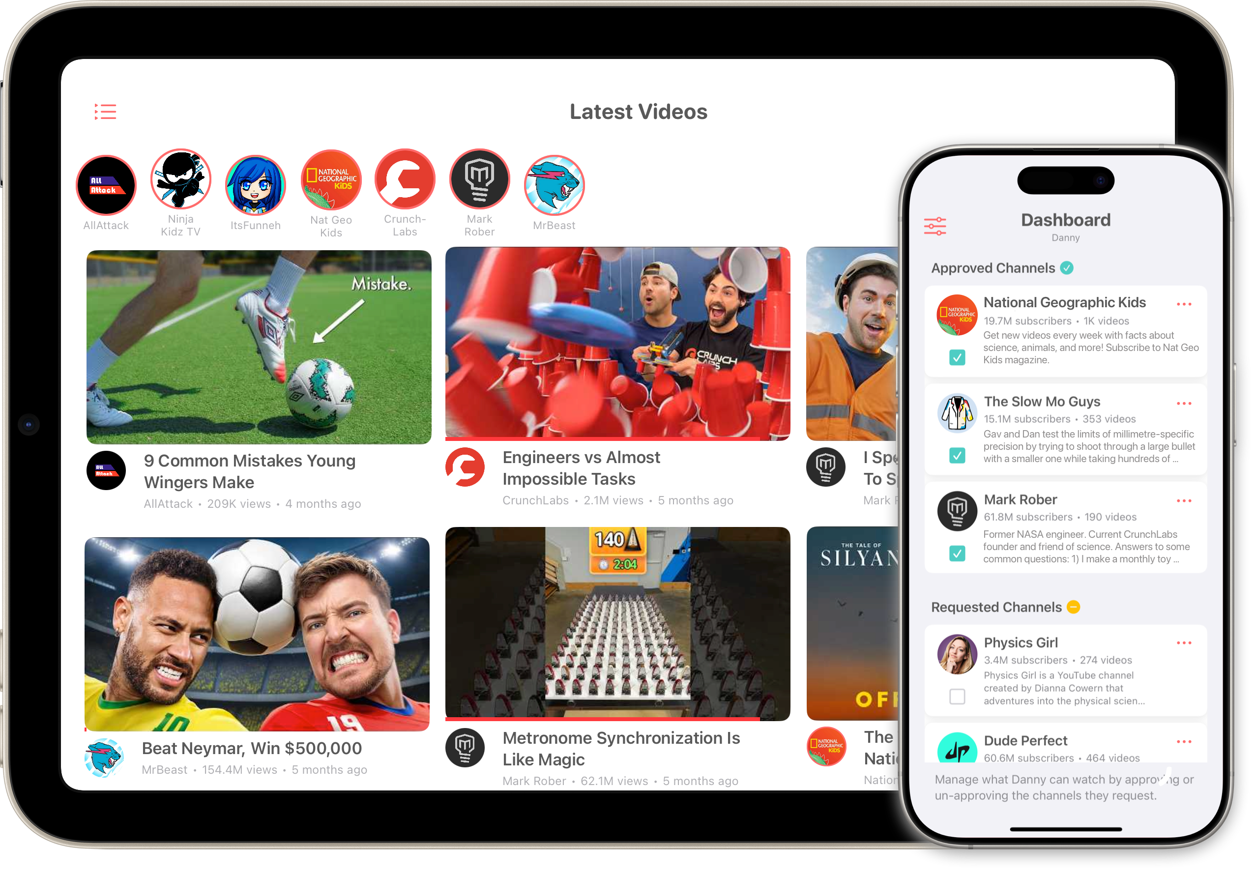 Explore view on iPad and dashboard on iPhone