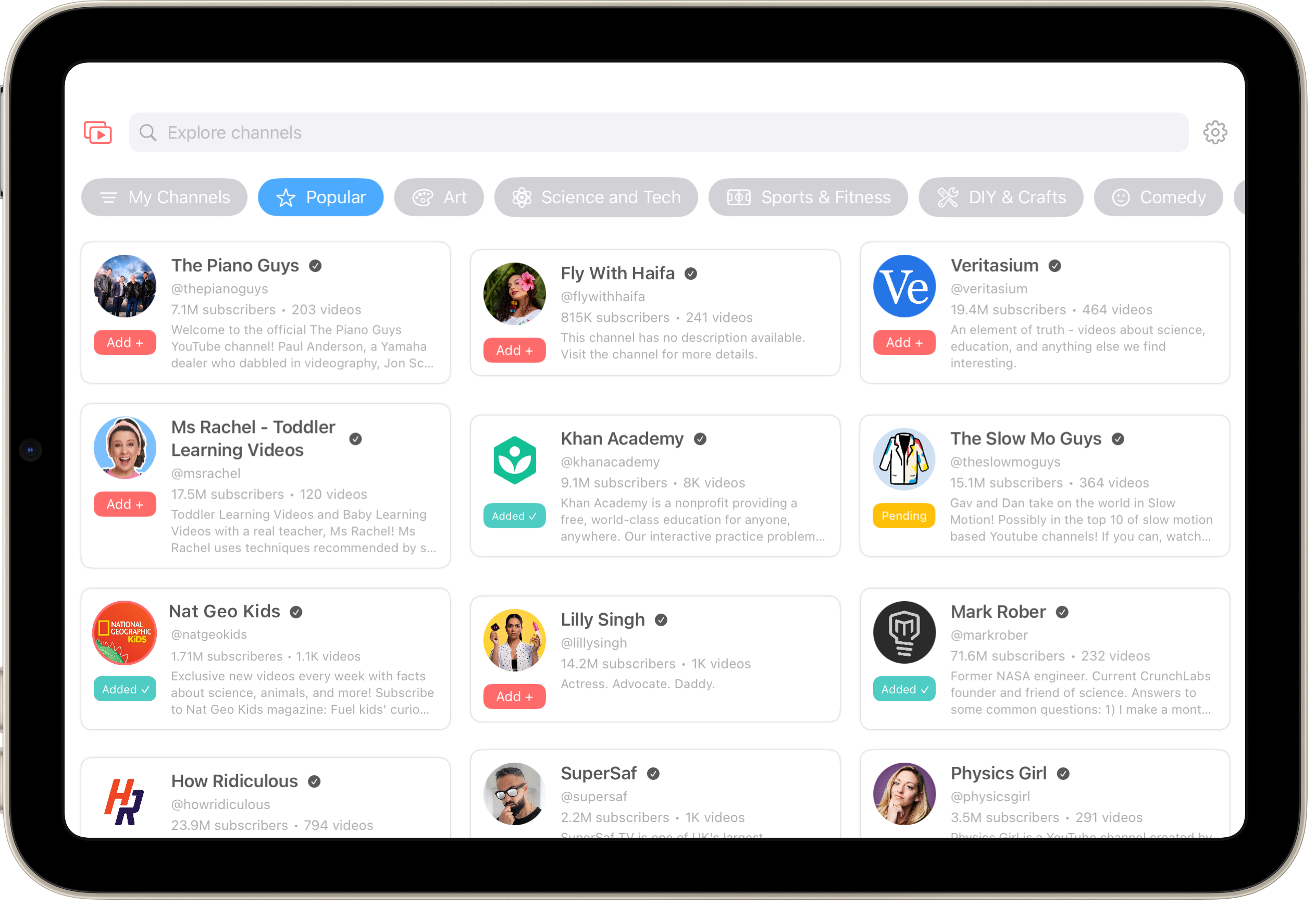 Latest videos on iPad and dashboard on iPhone